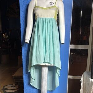 Billabong Cream and Blue Asymmetrical Maxi Sundress